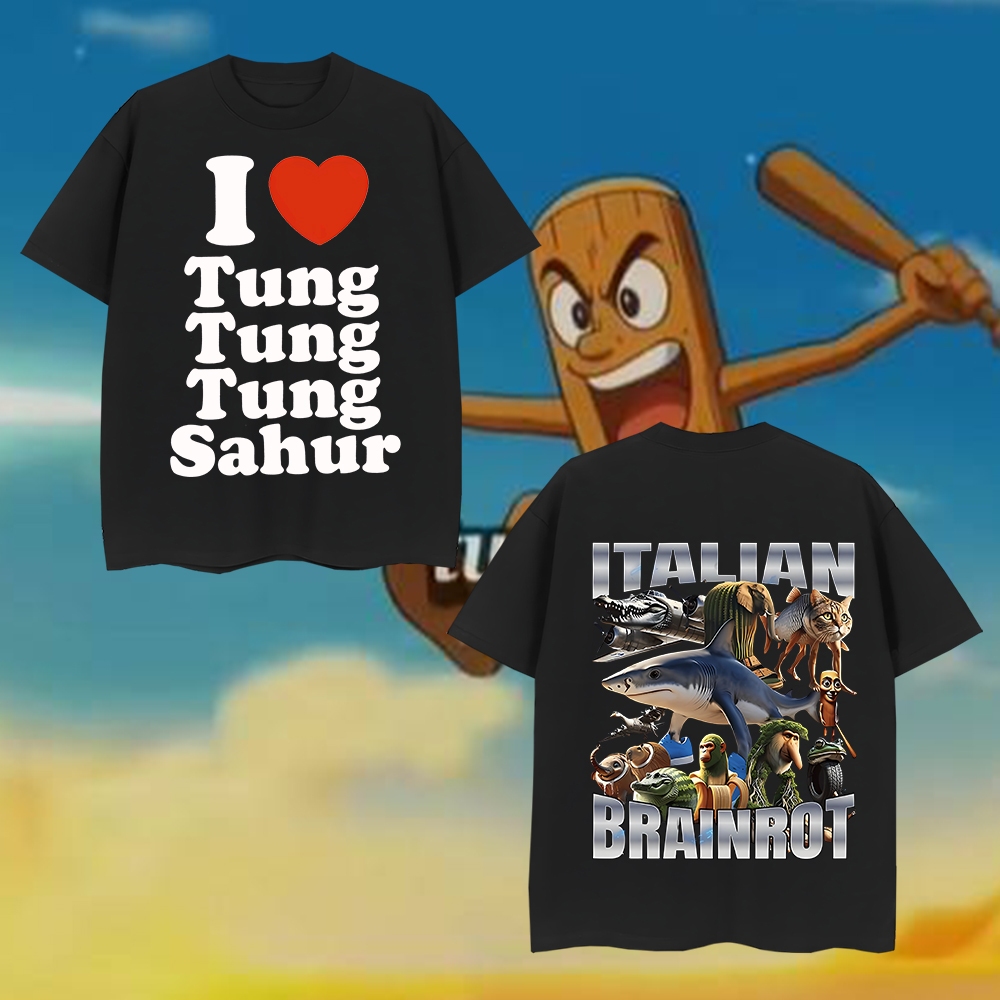 เสื้อยืดแขนสั้นพิมพ์ลาย Tung Tung Tung Sahur ที่ต้องมีสําหรับคู่รักในฤดูร้อน