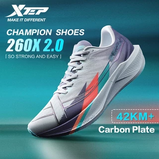 【xtep】260X 2.0 | รองเท้าวิ่ง Race Training แผ่นคาร์บอน Professional Marathon Shock Absorbing Running Shoes Rebound over 85% สําหรับชาย
