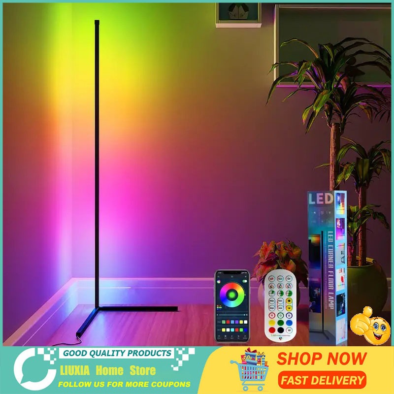 โคมไฟตั้งพื้น LED RGB โคมไฟตั้งพื้นตกแต่งห้องนอน ปรับได้หลายสี