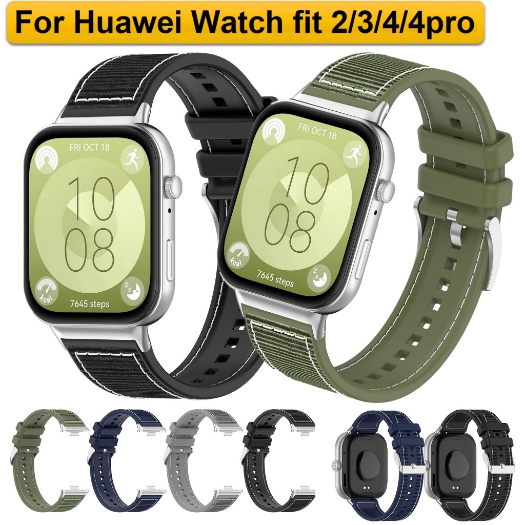 Soft Silicone Strap For Huawei Watch Fit 3 สาย Sports Strong Smart Watch Huawei watch Fit 4 สาย Sports Bracelet Wristband for Huawei Fit 3 สาย Smartwatch สาย Huawei Watch Fit 5 pro สาย Huawei Fit 4 / Huawei Watch Fit new Huawei Watch Fit 5 สาย