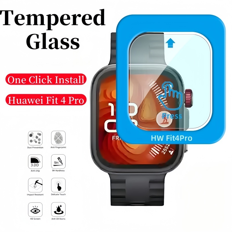 1/3 ชิ้นกระจกนิรภัยสําหรับ Huawei Watch Fit 4 Pro One-Click Full Cover Screen Protector สําหรับ Huawei นาฬิกา Fit4 Pro สมาร์ทนาฬิกา Anti-Scratch ฟิล์มแก้วป้องกัน