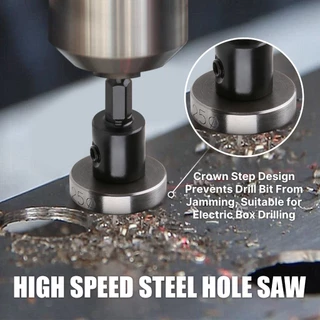 Versery 12-60 มม.HSS-4341 Hole Saw พร้อม Hex Shank เหล็กความเร็วสูงเจาะชุด Bit สําหรับโลหะบางสแตนเลสพลาสติก PVC