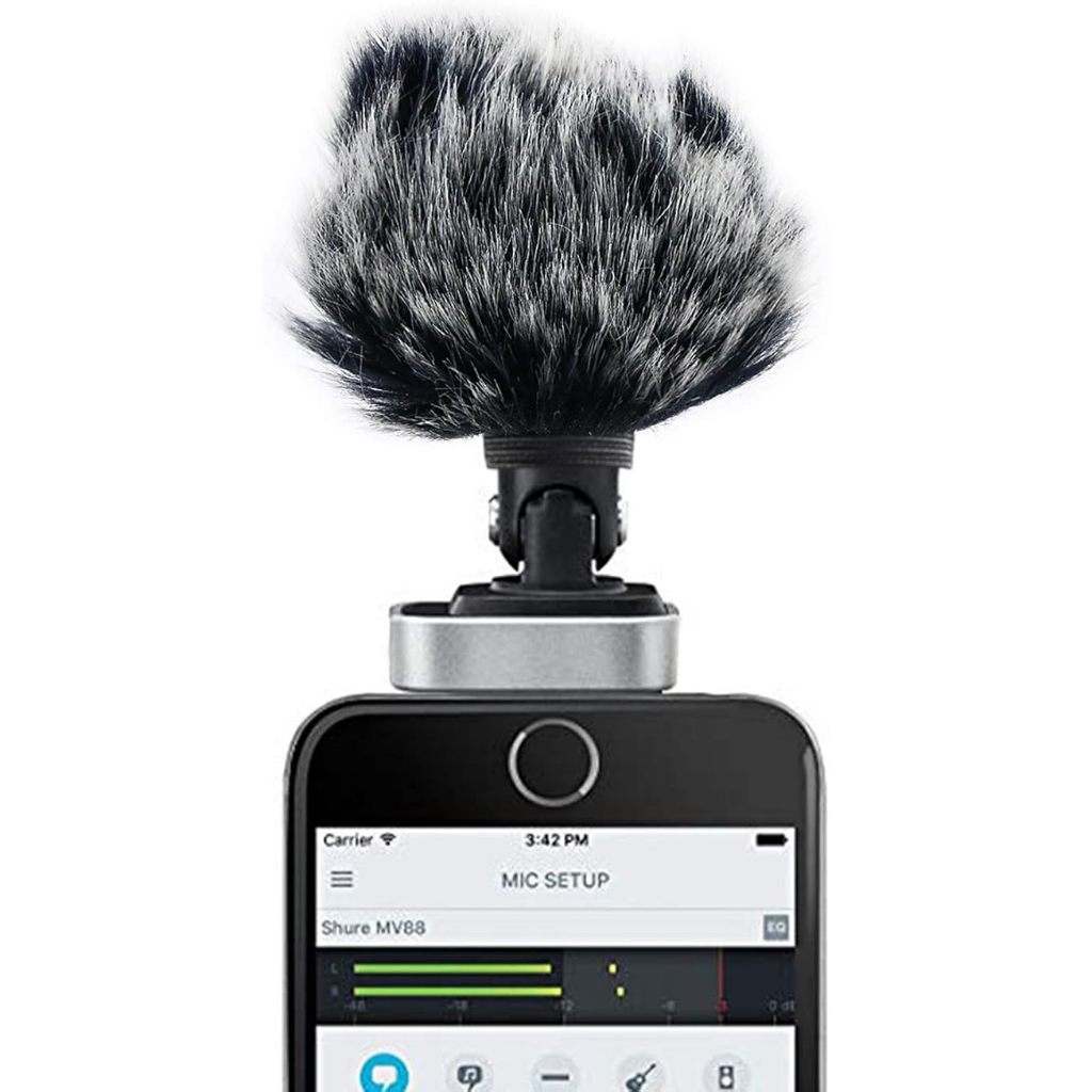 ไมโครโฟน Furry Windscreen ใช้งานร่วมกับ Shure MV88, Muff Windjamer Deadcat สําหรับ MV88 ไมโครโฟน iOS
