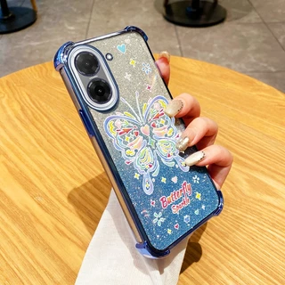 เคสโทรศัพท์สําหรับ Xiaomi Redmi A5 4G Poco C71 Candy สีผีเสื้อ Glitter Powder กันกระแทกฝาครอบป้องกัน