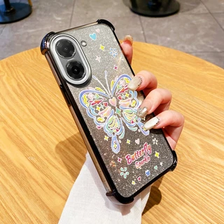เคสโทรศัพท์สําหรับ Xiaomi Redmi A5 4G Poco C71 Candy สีผีเสื้อ Glitter Powder กันกระแทกฝาครอบป้องกัน