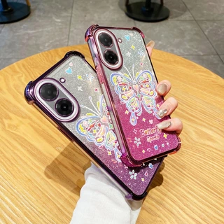 เคสโทรศัพท์สําหรับ Xiaomi Redmi A5 4G Poco C71 Candy สีผีเสื้อ Glitter Powder กันกระแทกฝาครอบป้องกัน