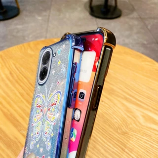 เคสโทรศัพท์สําหรับ Xiaomi Redmi A5 4G Poco C71 Candy สีผีเสื้อ Glitter Powder กันกระแทกฝาครอบป้องกัน