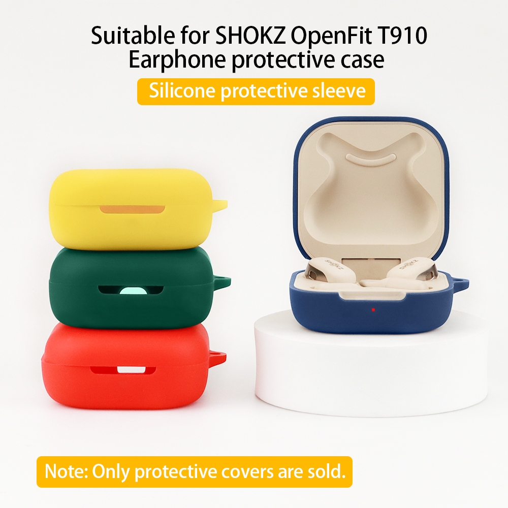 สําหรับ SHOKZ OpenFit T910 หูฟังสีทึบซิลิโคนหูฟัง Soft Shell กันกระแทกล้างทําความสะอาดได้หูฟังฝาครอบป้องกัน