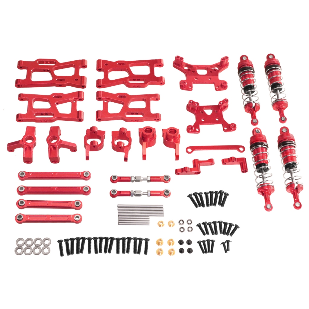 สําหรับ WLtoys 1/12 124008 124010 รถ อาร์ซี โลหะด้านหน้าด้านหลังแขนระงับ ค-ที่นั่ง อัพเกรดพวงมาลัยเชื่อมต่อบล็อกกลุ่มล้อหลังถ้วยช็อกทาวเวอร์โช้คอัพชิ้นส่วน