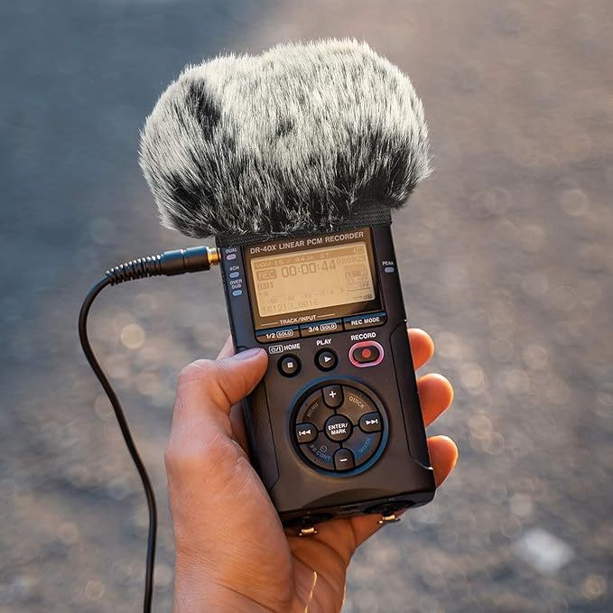 DR40X กระจก Muff สําหรับ Tascam DR-40X DR-40 เครื่องบันทึกแบบพกพา, DR40 Mic Deadcat กระจกกระจกขนเทียมหน้าจอลม