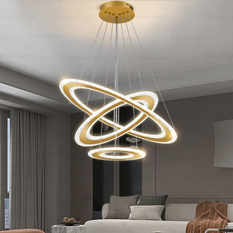 ห้องนั่งเล่นห้องรับประทานอาหารโคมระย้า นํา โมเดิร์นวงกลมบาร์โคมไฟตั้งโต๊ะนอร์ดิกห้องนอนสร้างสรรค์ แสงสว่าง - รูปที่ 7