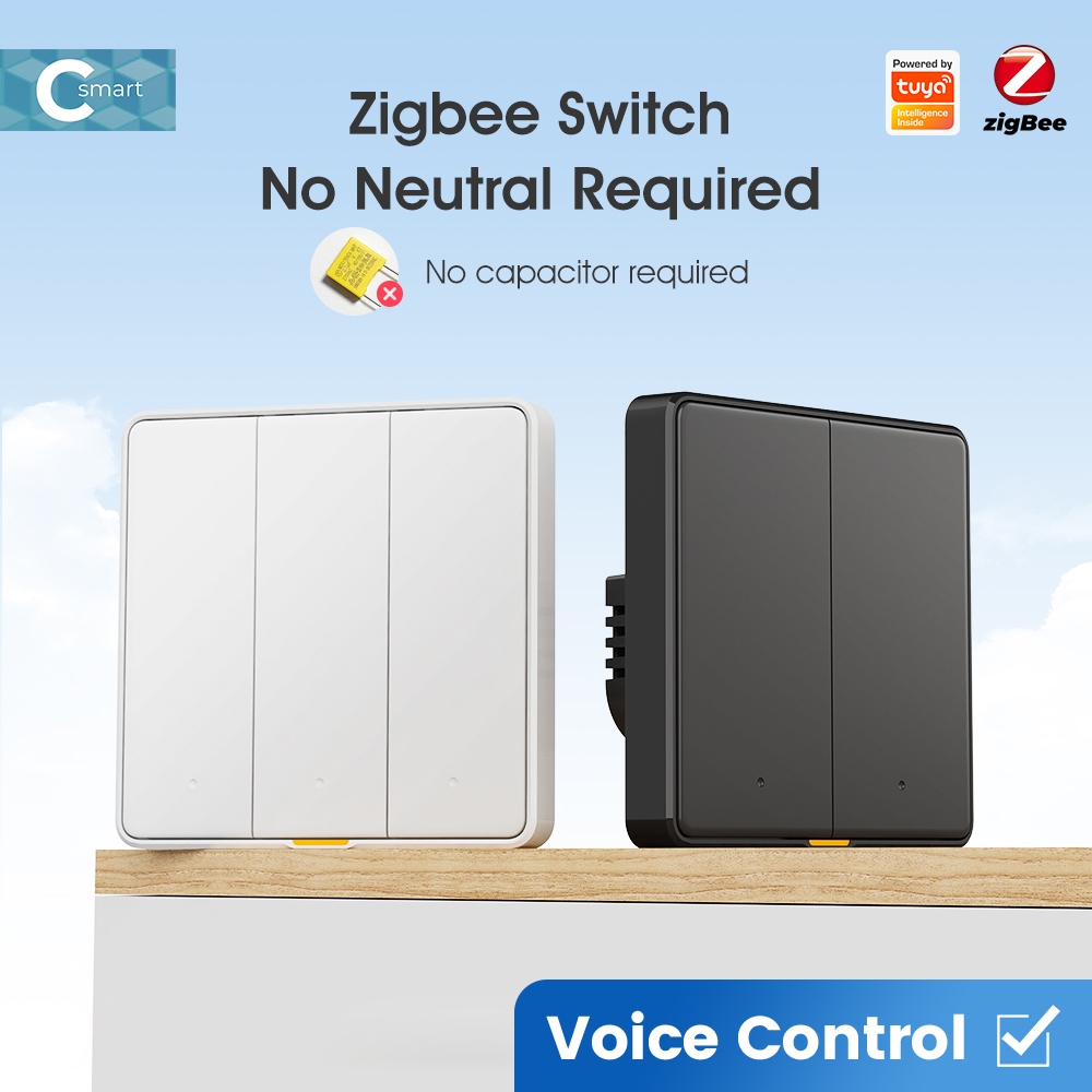 SMATRUL สวิตช์ไฟอัจฉริยะ Tuya Zigbee ไม่มีสายเป็นกลาง 110-250v ไม่มีตัวเก็บประจุต้องการสมาร์ทชีวิตสนับสนุน Tmall Genie 2mqtt