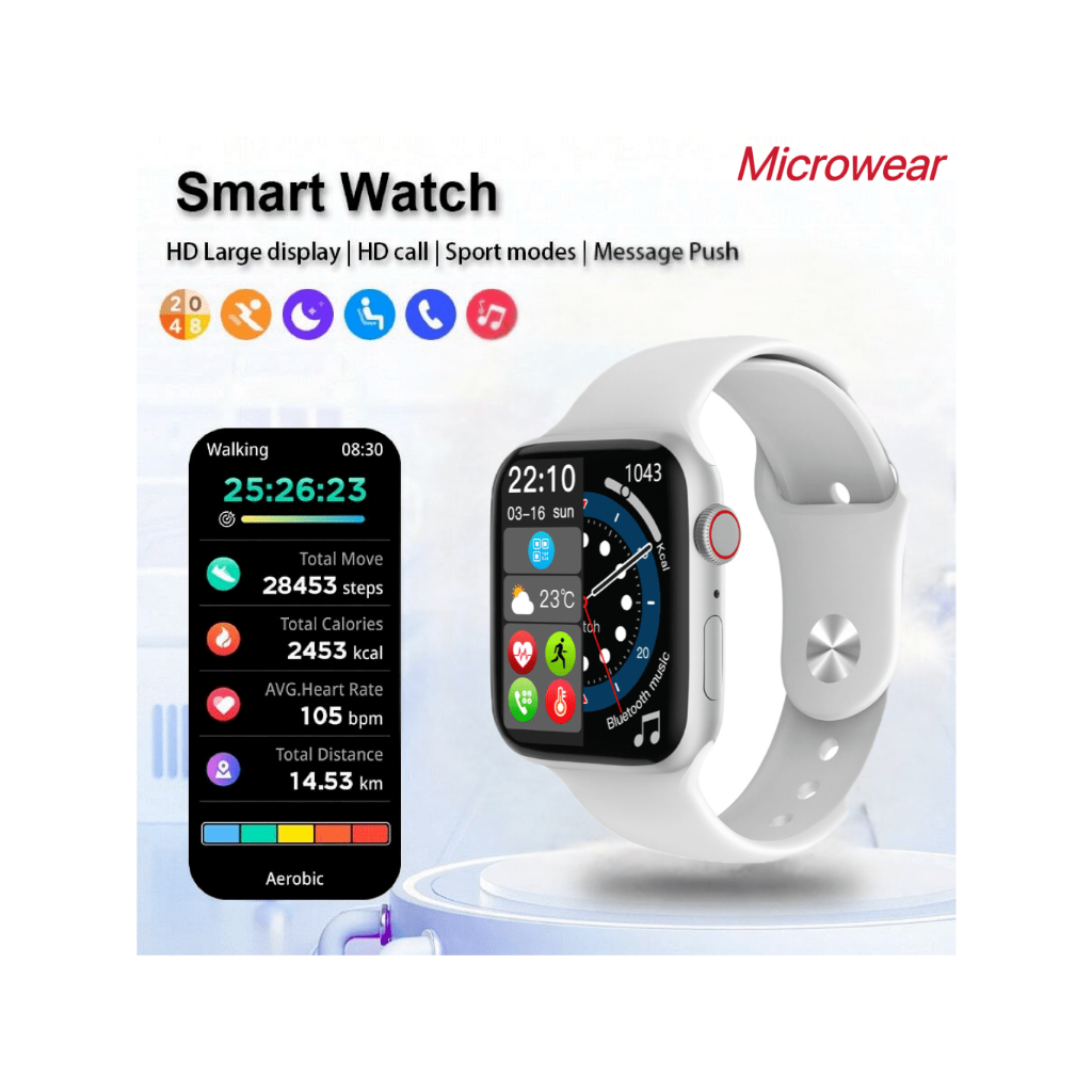 Microwear WATCH WATCH W10 กีฬาว่ายน้ํากันน้ําน้ําตาลในเลือด MP3 Call Recording Smart WATCH