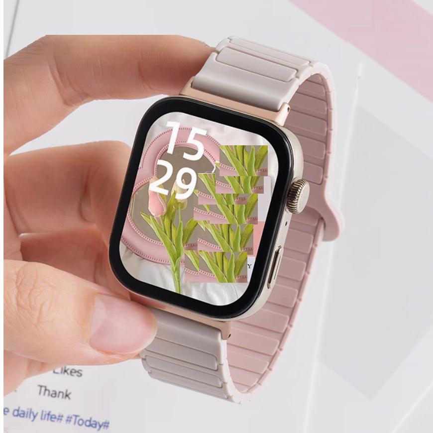 Rubber Magnetic Watch Strap Compatible For Huawei Watch Fit 3 สาย Soft Huawei Watch fit 4 สาย Silico