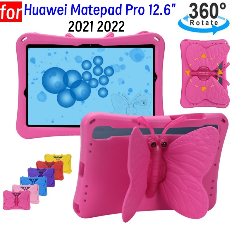 Huawei Matepad Pro 12.6 2021 2022 ขาตั้งหมุนได้เด็กผีเสื้อกันกระแทก EVA Stand Case