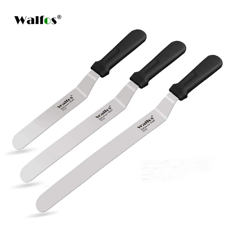 WALFOS ไม้พายสแตนเลส สำหรับปาดหน้าเค้กได้อย่างเรียบเนียน ขนาด11/13/15 นิ้ว