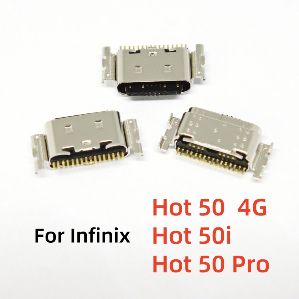 5-50pcs Micro USB ประเภท C Connector สําหรับ Infinix Hot 50 / 50i / 50 Pro X6882 X6531 X6881 ชาร์จพอร์ตซ็อกเก็ตใหม่อะไหล่ซ่อม