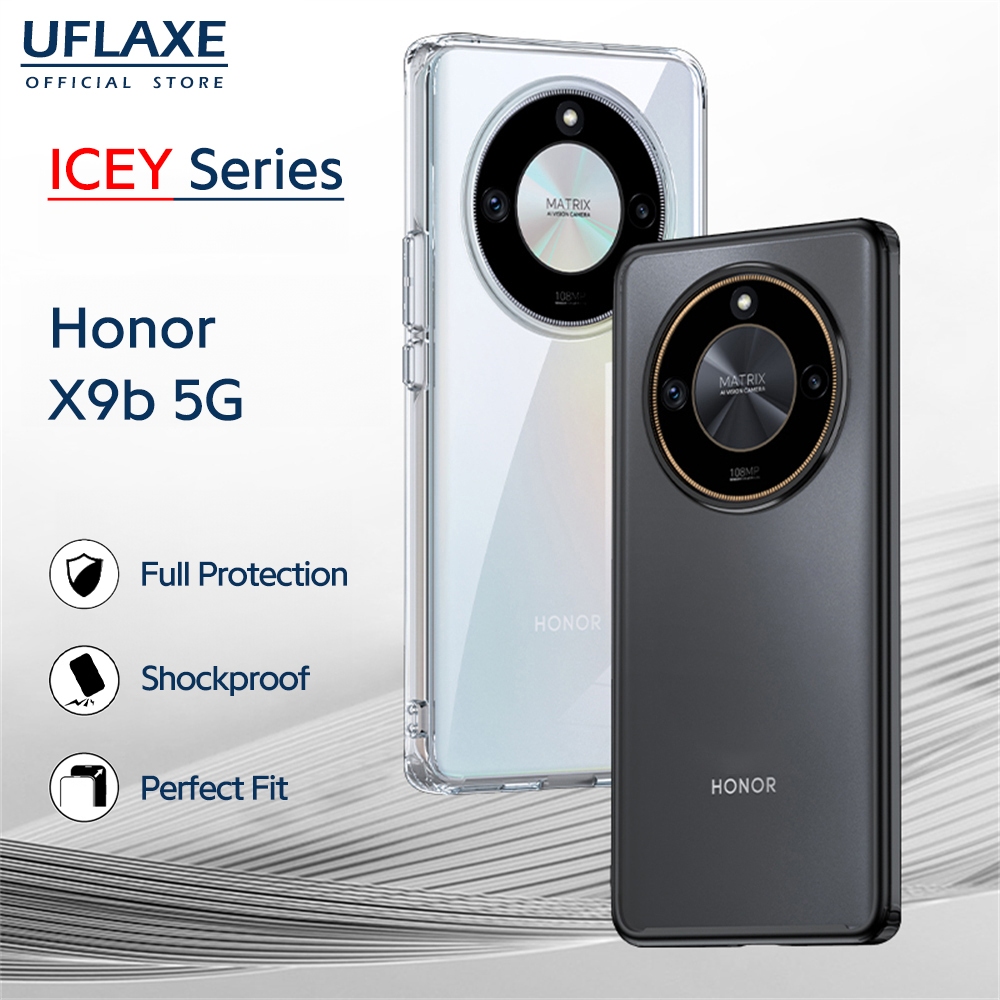 UFLAXE ICEY - เคส Honor X9b 5G - เคสแข็งใสกันเหลืองด้านกันกระแทก เคสโทรศัพท์ป้องกันรอยนิ้วมือบาง