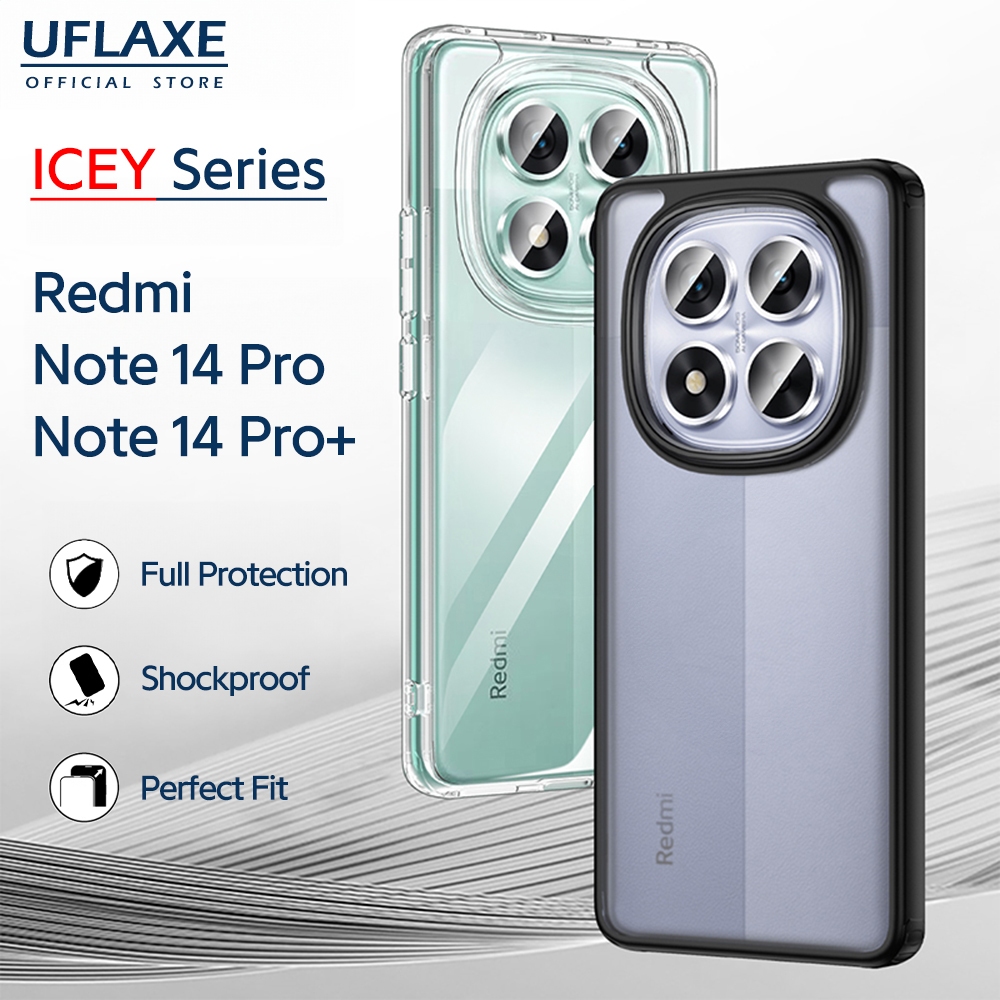 UFLAXE ICEY - เคส Xiaomi Redmi Note 14 Pro / Redmi Note 14 Pro Plus 5G - เคสแข็งใสกันเหลืองด้านกันกระแทก เคสโทรศัพท์ป้องกันรอยนิ้วมือบาง