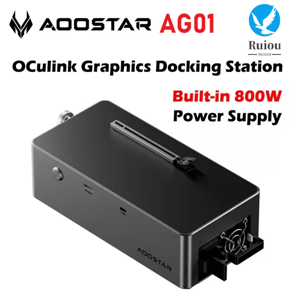 AOOSTAR AG01 แท่นการ์ดกราฟิกภายนอกพร้อมพอร์ต OCulink ในตัว Huntkey 800W แหล่งจ่ายไฟสําหรับเล่นเกม PC