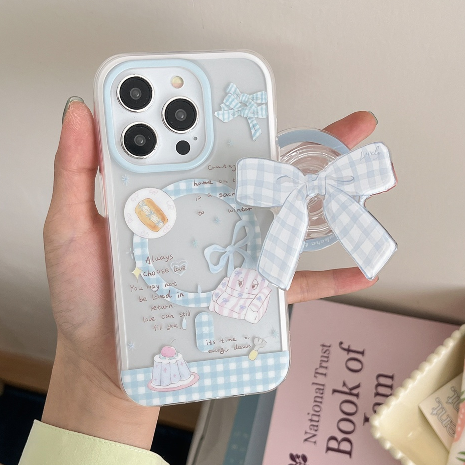สําหรับIphone Case 17 Pro Max 16 Pro Max 15 Pro Max 14 Pro Max 2-in-1- Bow Cakeเคสโทรศัพท์