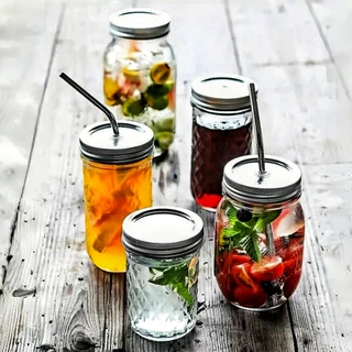 Mason Jar ขวดแก้ว Airtight Clear Jars จบ,รักรักน่ารักแก้ว, แก้วเกาหลี, ขวดปิดจำเป็น, ขวดชาไข่มุก