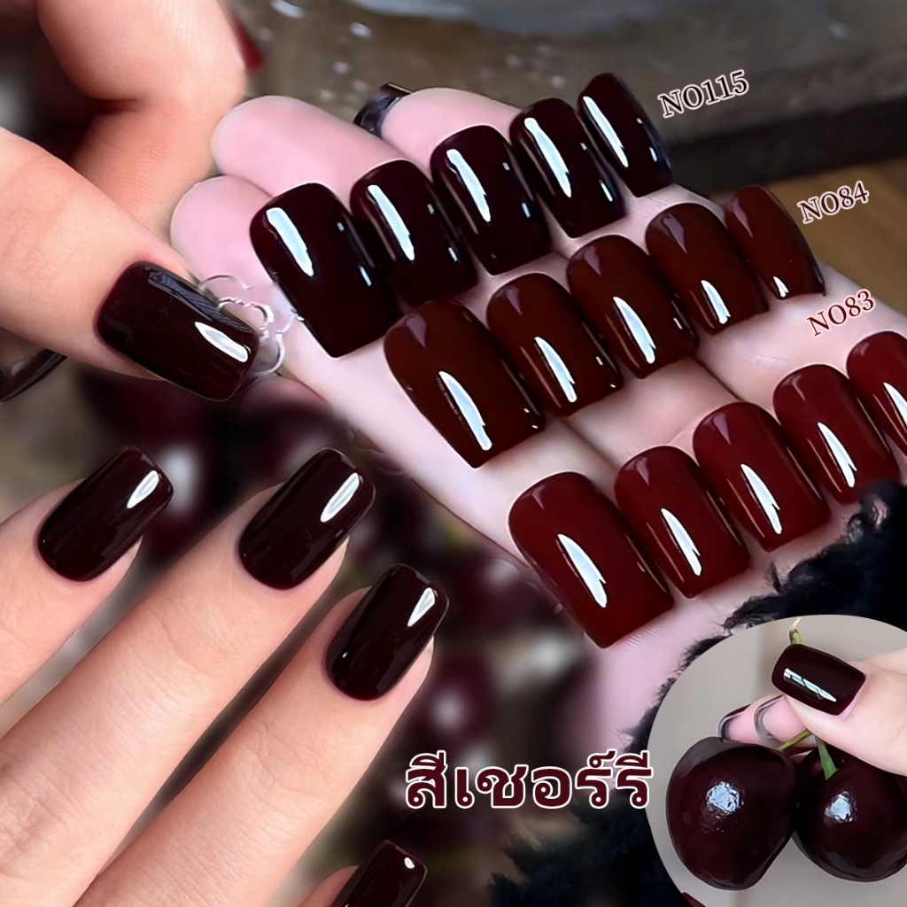 เจลทาเล็บสีแดง 3 สี ติดทนนาน เหมาะสำหรับเป็นของขวัญในบ้านและวันหยุด ร้านทำเล็บ