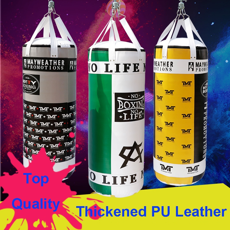 คุณภาพสูง Punching Bag สําหรับผู้ใหญ่ 4ft Heavy Boxing Bag ชุด 12 OZ ถุงมือสําหรับ MMA คาราเต้ Kickboxing Boxing - Unfilled