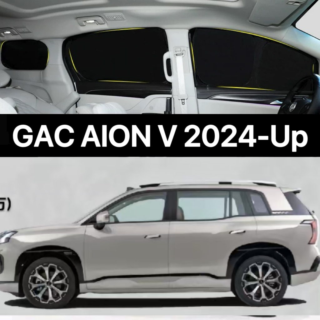 ม่านบังแดดรถยนต์สําหรับ GAC AION V 2024-uP Fully Blackout Curtain Sunshade Sun Protection ความเป็นส่วนตัวหน้าต่างด้านข้าง Anti-Peeping Sunshade