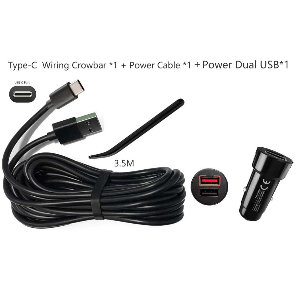 ประเภท C สําหรับ 70mai สายชาร์จสําหรับ 70mai Omni A800SE/X800/X200/A810/M310/A510/M500 สําหรับสาย Dual DDPAI Mini5 Z40 N3 สาย type-c สาย Car DVR Power charge Line thumbnail 8