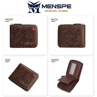 MENSPE Mens Soft PU Short Wallet Multi-Functional Wallet Retro Large Capacity Purse Business Wallets