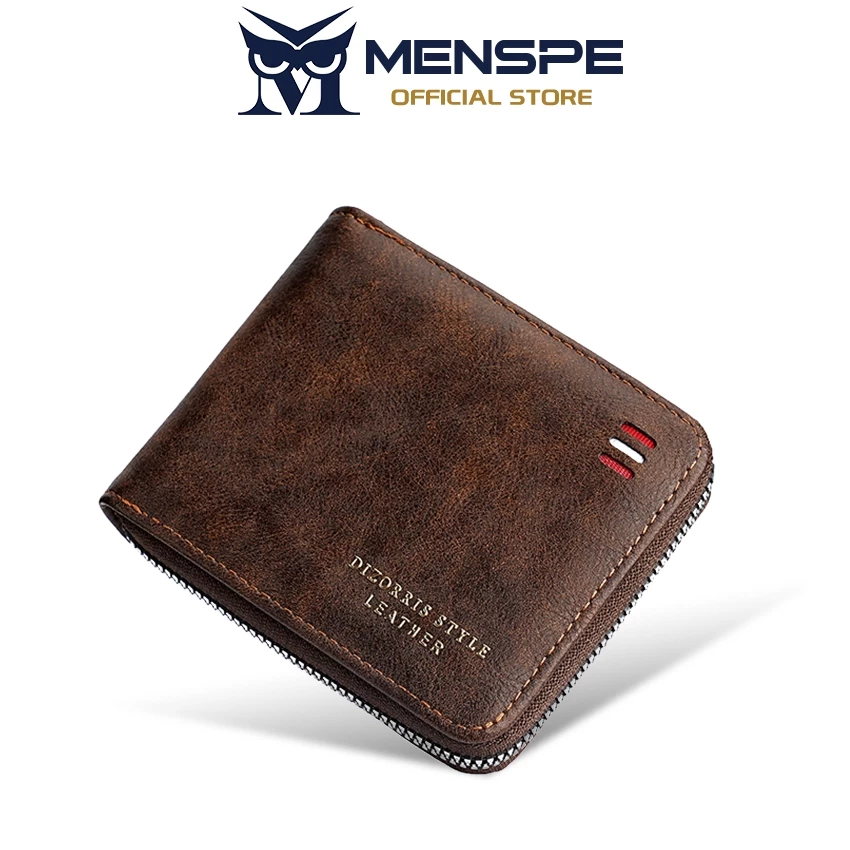 MENSPE Mens Soft PU Short Wallet Multi-Functional Wallet Retro Large Capacity Purse Business Wallets
