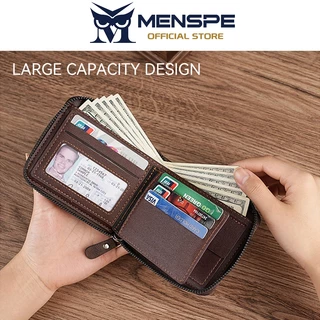 MENSPE Mens Soft PU Short Wallet Multi-Functional Wallet Retro Large Capacity Purse Business Wallets