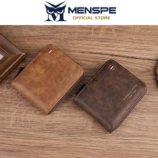 MENSPE Mens Soft PU Short Wallet Multi-Functional Wallet Retro Large Capacity Purse Business Wallets