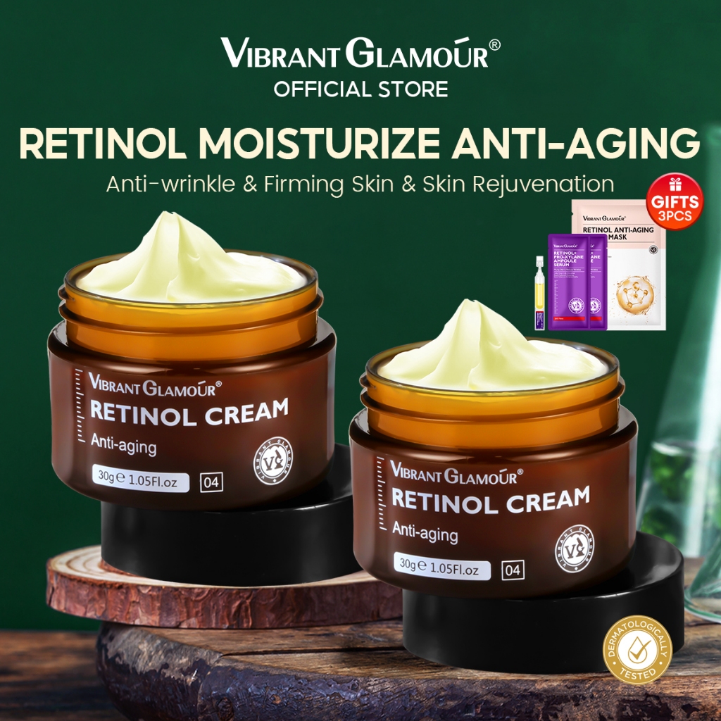 VIBRANT GLAMOUR Natura Retinol Cream Anti Aging ลดริ้วรอย Fade กระ จุดด่างดํา Brightening Firming Lifting Skin