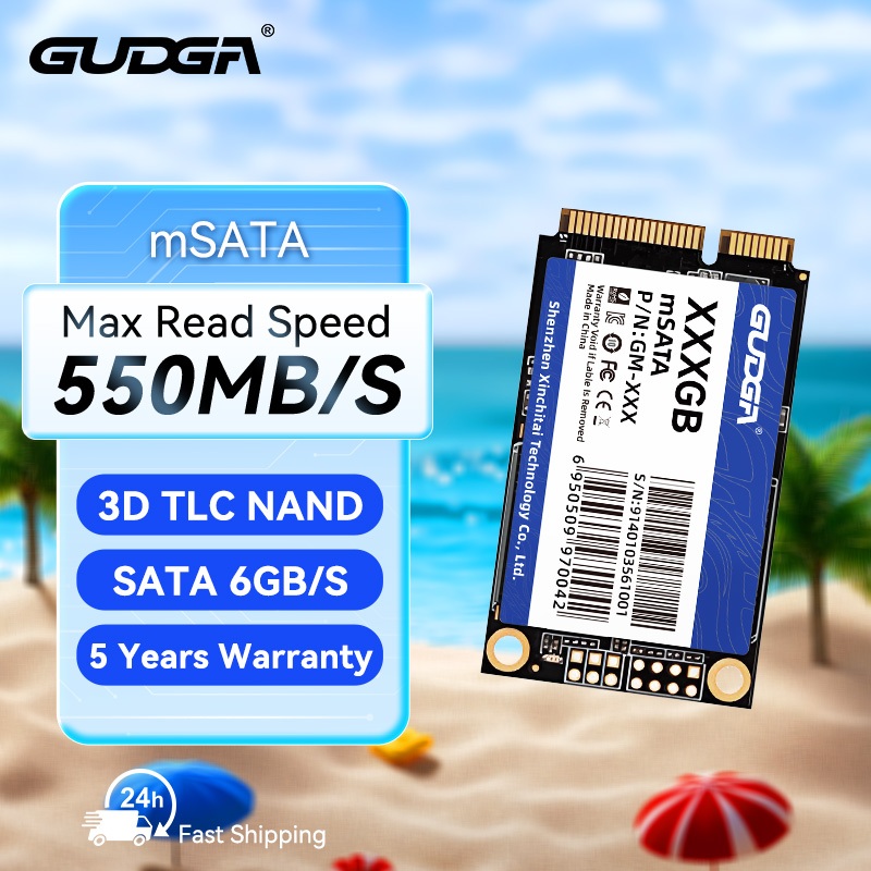 Gudga mSATA SSD SATAIII โซลิดดิสก์ภายใน 64GB 128GB 256GB 512GB HDD สําหรับเดสก์ท็อป แล็ปท็อป คอมพิวเ