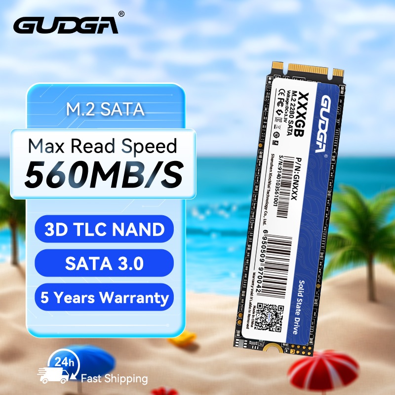 GUDGA M.2 NGFF SATA3 SSD M2 SSD 128GB 256GB 512GB ฮาร์ดไดรฟ์ภายในดิสก์ Solid State HDD สําหรับเดสก์ท