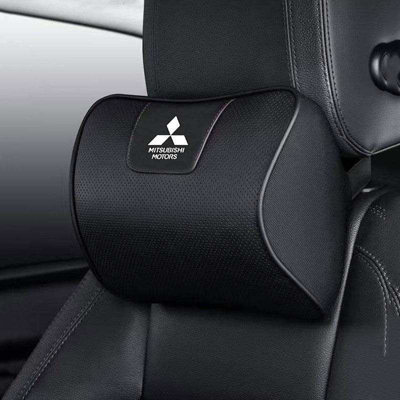 ซอฟท์หน่วยความจําโฟม Breathble Punching Napa หนังคอสนับสนุนหมอนรถสําหรับ Mitsubishi Asx Lancer Pajer