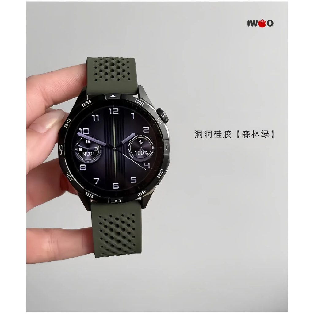 สายรัดข้อมือซิลิโคนขนาด 22 มม.สําหรับนาฬิกา Huawei gt6/gt5/gt4/gt3/gt2 46 มม./นาฬิกา 4/Ultimate/BudsSports表带