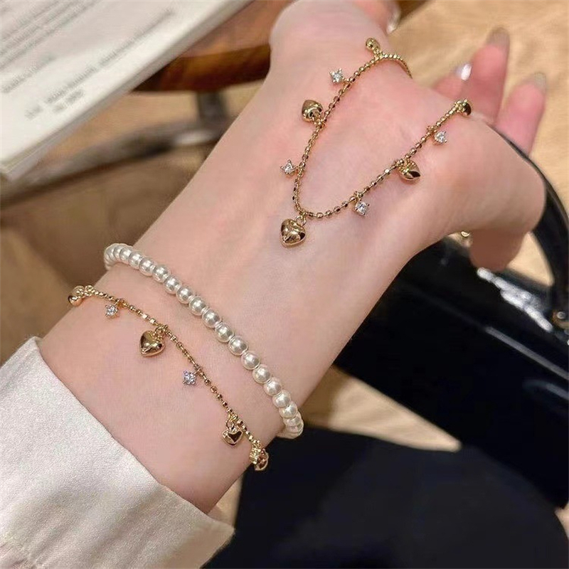 ใช่ รักวงกลมคริสตัลข้าวลูกปัดสร้อยข้อมือแฟชั่นพรรคของขวัญที่เรียบง่ายวันหยุดเครื่องประดับจี้