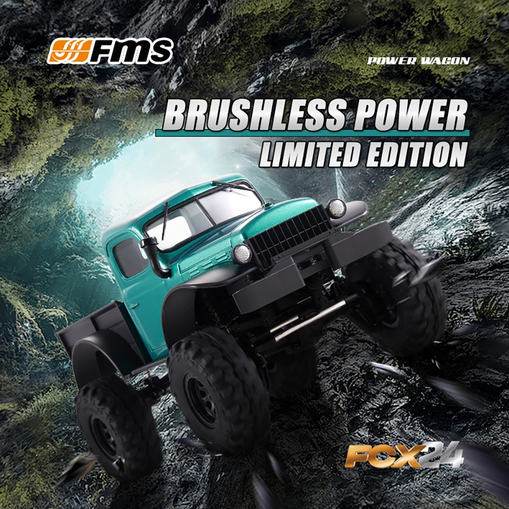 FMS 1/24 FCX24 Power Wagon Brushless RTR RC รีโมทคอนโทรลไฟฟ้ารุ่น Crawler รถสําหรับผู้ใหญ่ของเล่นเด็