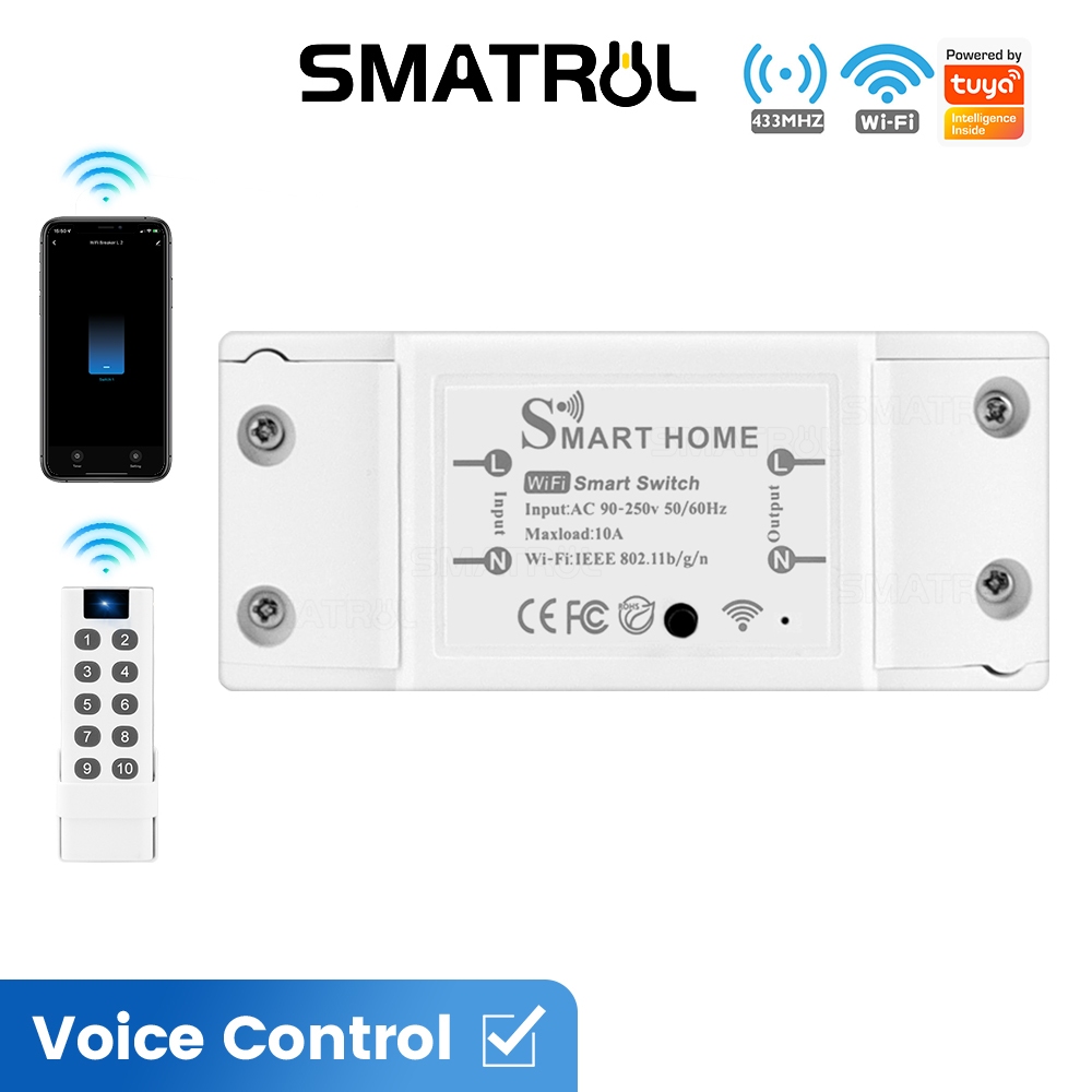 SMATRUL WiFi RF433MHZ สวิทช์สมาร์ทรีโมทคอนโทรลรีเลย์ Controller Tuya Voice Contr