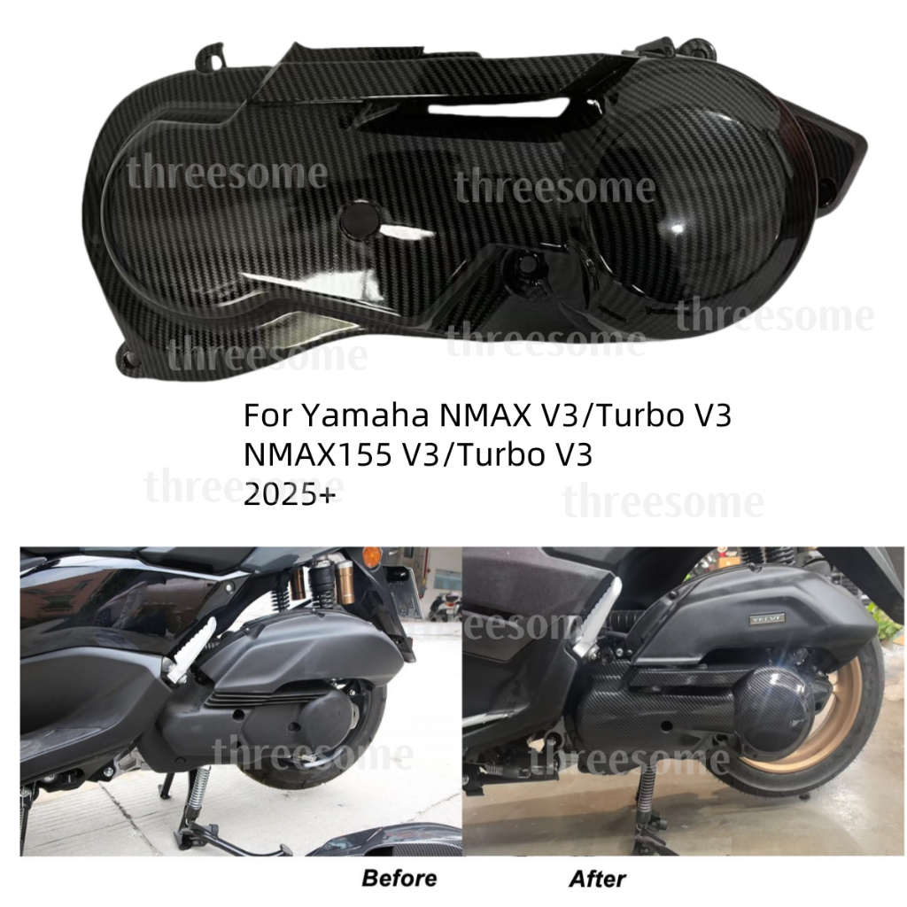 NMAX V3 155 2025 CVT ฝาครอบคาร์บอน Water Transfer ป้องกัน Crankcase สําหรับ Yamaha NMAX V3 NMAX155 Turbo V3 2025 +