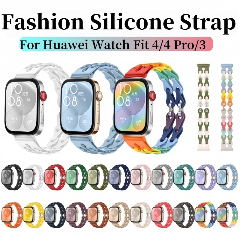 สายนาฬิกาซิลิโคนอ่อนสําหรับ Huawei Watch Fit 4 Pro 3 เปลี่ยนสายรัดข้อมือสมาร์ทวอทช์สําหรับ Huawei Watch FIT3 Fit4 Pro Fit4