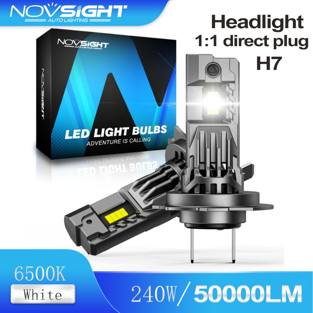 รับประกัน 1 ปี NovSight N99 24000LM 100W H7 Super Bright LED รถ 6500K แสงสีขาวเย็นพลังงานสูงกันน้ํา 