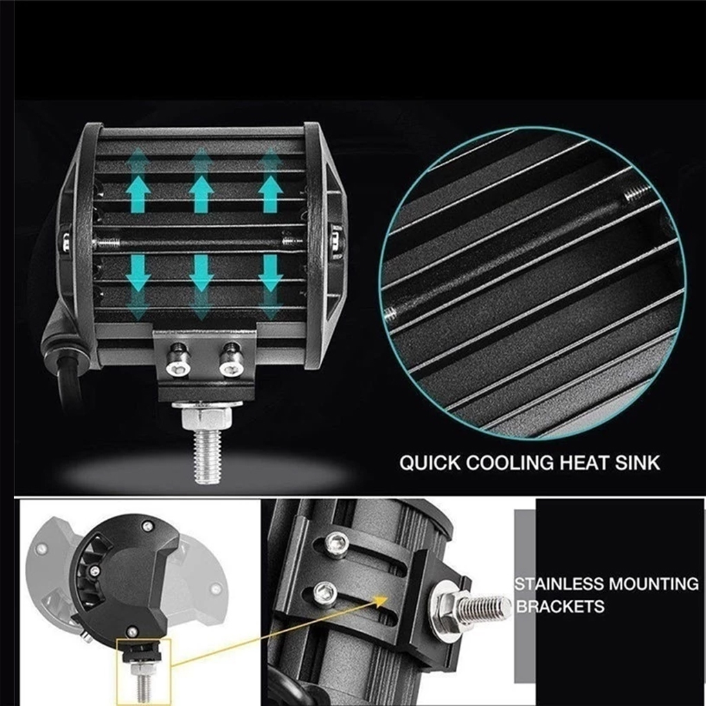 เเพค 2 ชิ้น LED SPOT BEAM US 60W ไฟสปอร์ตไลท์รถยนต์ ไฟหน้ารถ ไฟท้าย 12V เเสงขาว - รูปที่ 5