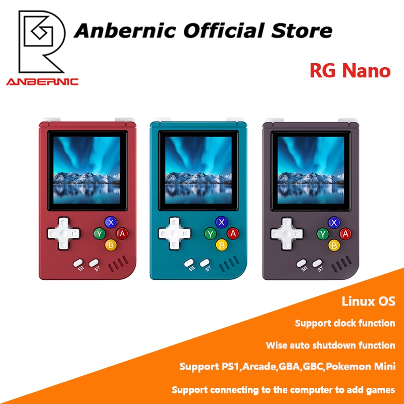 ANBERNIC RG Nano Mini เกมคอนโซล emul 1.54 นิ้ว 240*240 พวงกุญแจ DDR2 Linux ระบบ PS1 GBA เกมอาเขต MP3