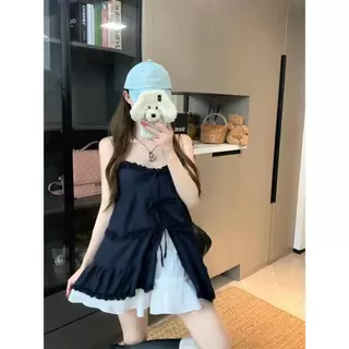🤍 ส่งไวจากไทย 💖sweetie dress มินิเดรส สายเดี่ยว เกาหลี ผ้านุ่ม ใส่สบาย เลเยอร์น่ารัก เสื้อโคเรีย