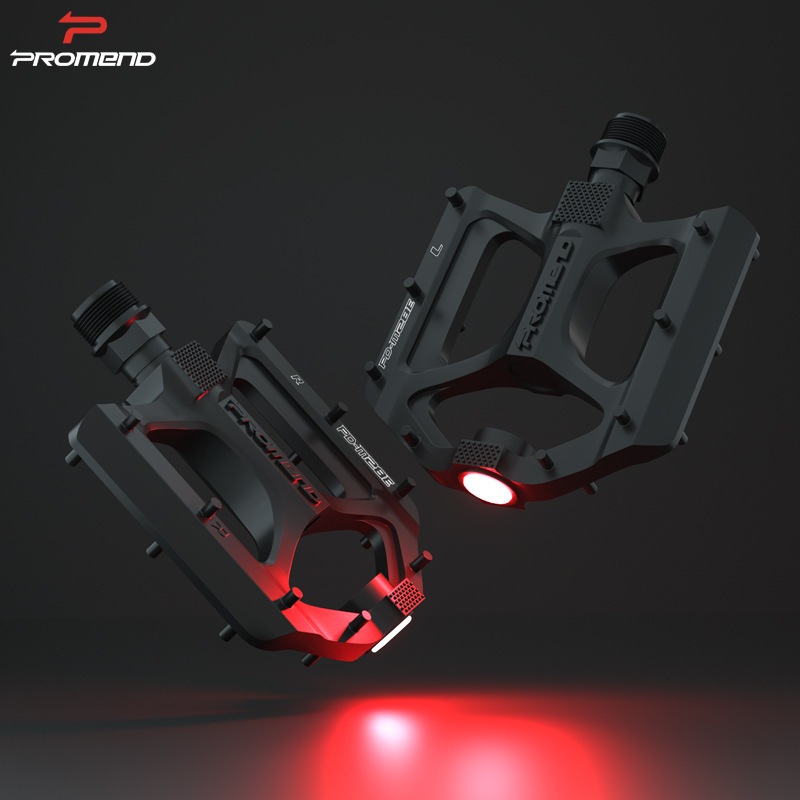 PROMEND เหยียบจักรยานไฟเตือน LED แบบอลูมิเนียมขนาดใหญ่ ใช้งานได้กับ PD-M28 และ PD-M68