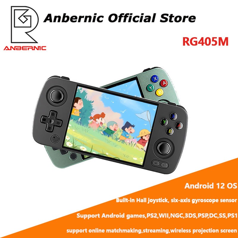 Anbernic RG405M ใหม่ เครื่องเล่นเกมมือถือ หน้าจอ 4 นิ้ว Android 12 รองรับ PS2 WII 3DS PSP NDS